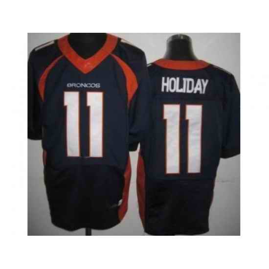 Nike Denver Broncos 11 Trindon Holliday Blue Elite NFL Jersey